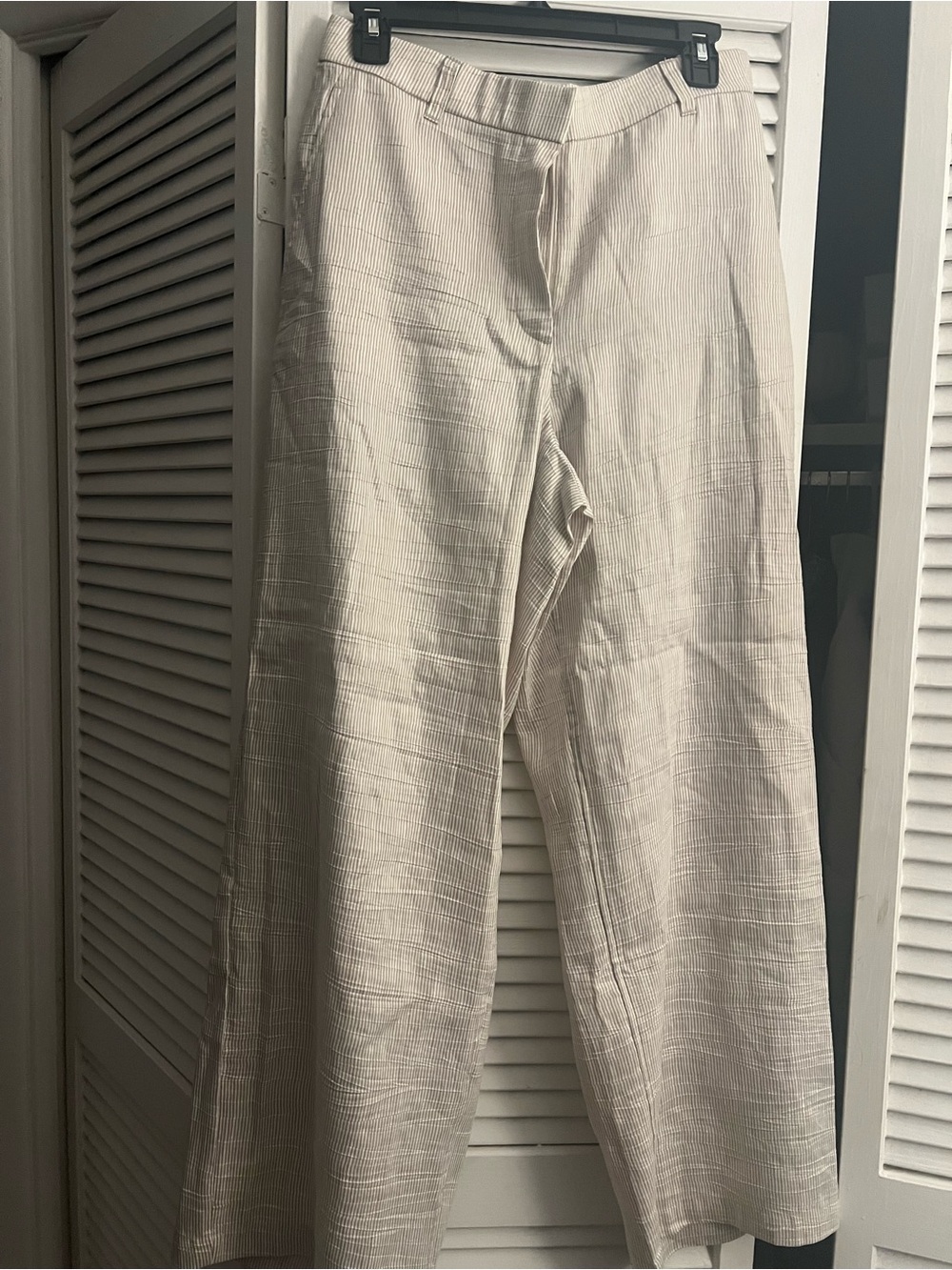 Eileen Fisher Light Beige Wide-Leg Pants
